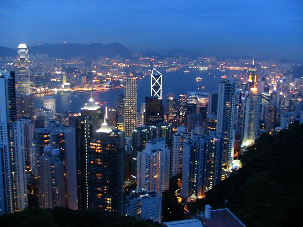 From the Peak overlooking Hong Kong and Kowloon